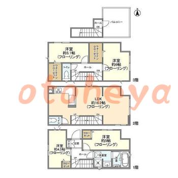 楽器ピアノ可相談 の 賃貸物件 4LDK 27万円の図面１