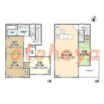 楽器ピアノ可相談 の 賃貸物件 2SLDK 17.9万円の図面１