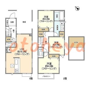 楽器ピアノ可相談 の 賃貸物件 3LDK 17.3万円の図面１