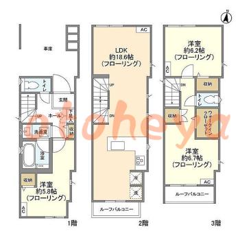 楽器ピアノ可相談 の 賃貸物件 3LDK 28.5万円の図面１