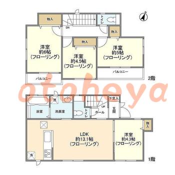 楽器ピアノ可相談 の 賃貸物件 4LDK 25万円の図面１