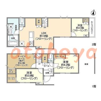 楽器ピアノ可相談 の 賃貸物件 3SLDK 25.5万円の図面１