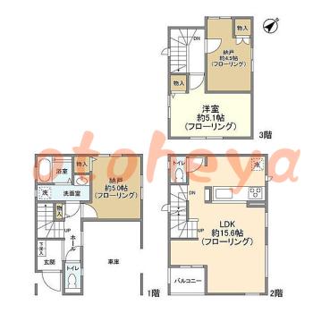 楽器ピアノ可相談 の 賃貸物件 1SLDK 28.5万円の図面１