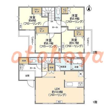 楽器ピアノ可相談 の 賃貸物件 4LDK 24万円の図面１