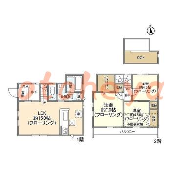 楽器ピアノ可相談 の 賃貸物件 3LDK 33.1万円の図面１