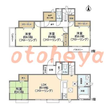 楽器ピアノ可相談 の 賃貸物件 4LDK 26.5万円の図面１