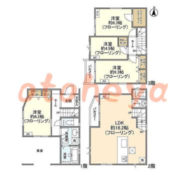 楽器ピアノ可相談 の 賃貸物件 4LDK 23万円の図面１