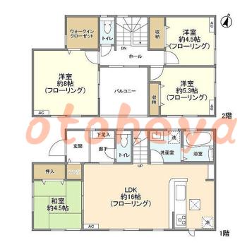 楽器ピアノ可相談 の 賃貸物件 4LDK 18.3万円の図面１