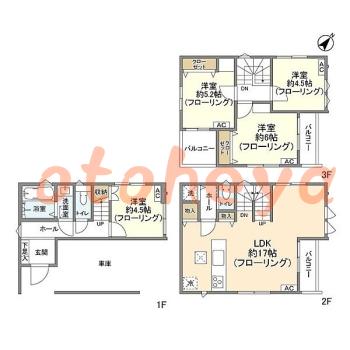 楽器ピアノ可相談 の 賃貸物件 4LDK 23万円の図面１