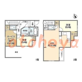 楽器ピアノ可相談 の 賃貸物件 2SLDK 31万円の図面１