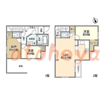 楽器ピアノ可相談 の 賃貸物件 2SLDK 31万円の図面１