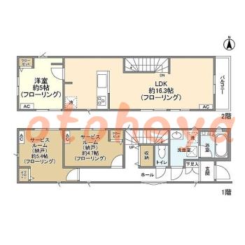 楽器ピアノ可相談 の 賃貸物件 1SLDK 24.8万円の図面１