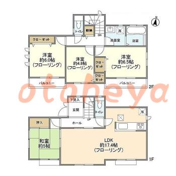 楽器ピアノ可相談 の 賃貸物件 4LDK 23万円の図面１