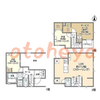 楽器ピアノ可相談 の 賃貸物件 2SLDK 18.9万円の図面１