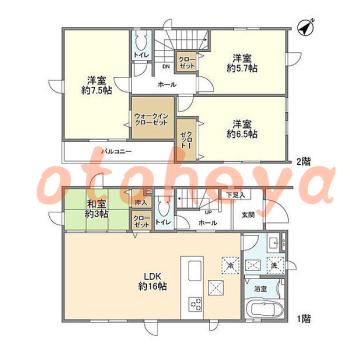 楽器ピアノ可相談 の 賃貸物件 4LDK 18.5万円の図面１