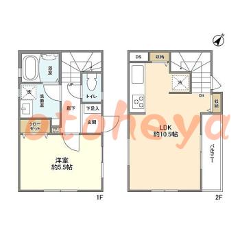 楽器ピアノ可相談 の 賃貸物件 1LDK 19万円の図面１
