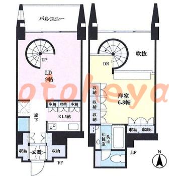 楽器ピアノ可相談 の 賃貸物件 1LDK 20万円の図面１