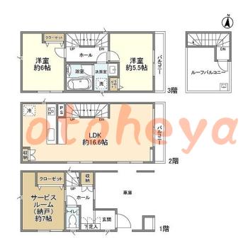 楽器ピアノ可相談 の 賃貸物件 2SLDK 23万円の図面１