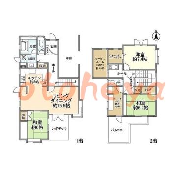 楽器ピアノ可相談 の 賃貸物件 3SLDK 45万円の図面１