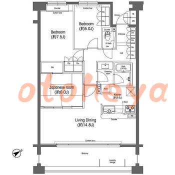 楽器ピアノ可相談 の 賃貸物件 3LDK 26.5万円の図面１