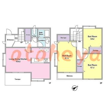 楽器ピアノ可相談 の 賃貸物件 3LDK 18.5万円の図面１