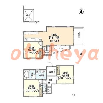 楽器ピアノ可相談 の 賃貸物件 3LDK 28.3万円の図面１