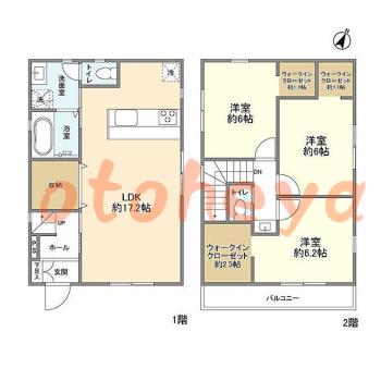 楽器ピアノ可相談 の 賃貸物件 3LDK 16.5万円の図面１