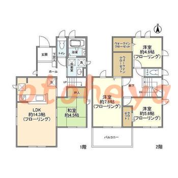 楽器ピアノ可相談 の 賃貸物件 4LDK 13.5万円の図面１