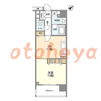 楽器ピアノ可相談 の 賃貸物件 1DK 15.4万円の図面１