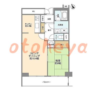 楽器ピアノ可相談 の 賃貸物件 1LDK 13.7万円の図面１