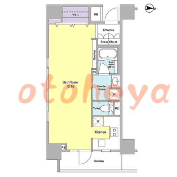 新築の楽器可相談 の 賃貸物件 1R 13.7万円の図面１