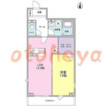 楽器ピアノ可相談 の 賃貸物件 1LDK 14.8万円の図面１