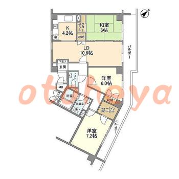 楽器ピアノ可相談 の 賃貸物件 3LDK 29.8万円の図面１
