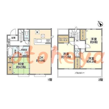 楽器ピアノ可相談 の 賃貸物件 4LDK 13万円の図面１