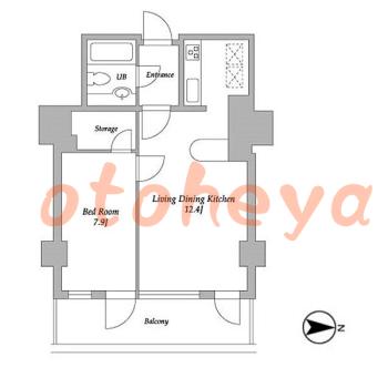 楽器ピアノ可相談 の 賃貸物件 1LDK 32万円の図面１