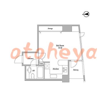 楽器ピアノ可相談 の 賃貸物件 1R 22万円の図面１