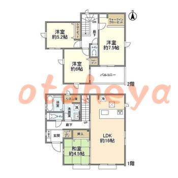 楽器ピアノ可相談 の 賃貸物件 4LDK 17.5万円の図面１