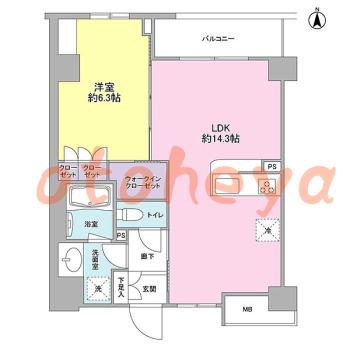 楽器ピアノ可相談 の 賃貸物件 1LDK 15.8万円の図面１