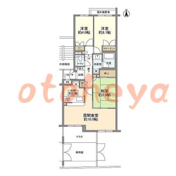 楽器ピアノ可相談 の 賃貸物件 3LDK 25万円の図面１