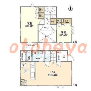 楽器ピアノ可相談 の 賃貸物件 2LDK 14万円の図面１