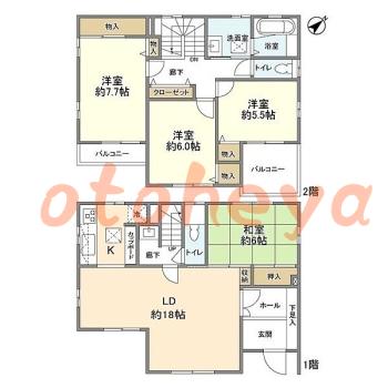 楽器ピアノ可相談 の 賃貸物件 4LDK 15万円の図面１