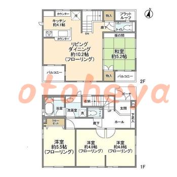 楽器ピアノ可相談 の 賃貸物件 4LDK 18.5万円の図面１