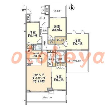 楽器ピアノ可相談 の 賃貸物件 4LDK 20.4万円の図面１