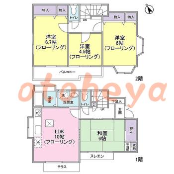 楽器ピアノ可相談 の 賃貸物件 4LDK 23.5万円の図面１