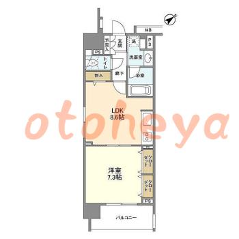 楽器ピアノ可相談 の 賃貸物件 1LDK 14.8万円の図面１