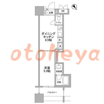 楽器ピアノ可相談 の 賃貸物件 1DK 9.1万円の図面１