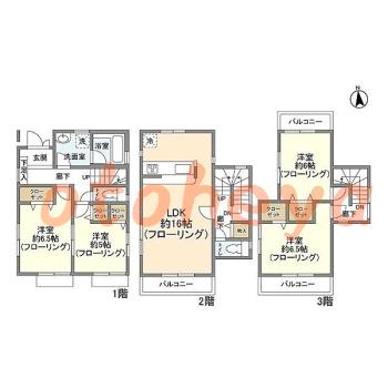 楽器ピアノ可相談 の 賃貸物件 4LDK 17.5万円の図面１