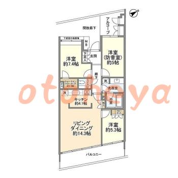 防音賃貸物件・楽器ピアノ可相談 の 賃貸物件 3LDK 26万円の図面１