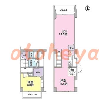 楽器ピアノ可相談 の 賃貸物件 1LDK 27万円の図面１
