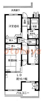 楽器ピアノ可相談 の 賃貸物件 2LDK 15万円の図面１